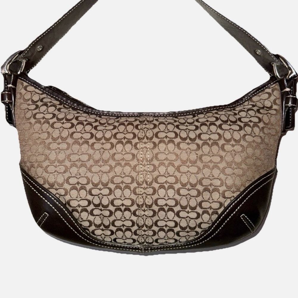 Coach Vintage Signature Canvas Shoulder Bag Brown